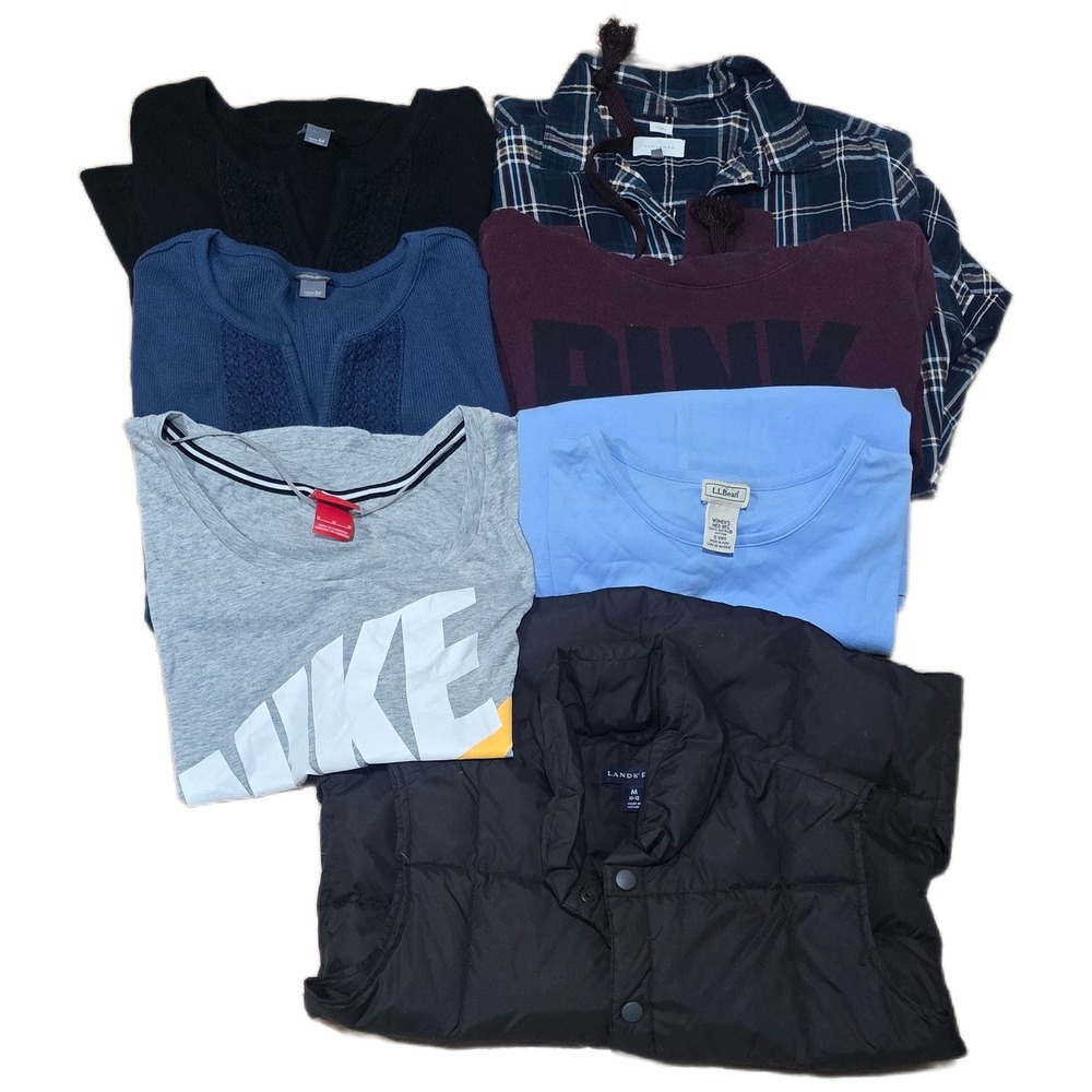 Womens Brand Lot Lands End Nike PINK LL Bean Eddie Bauer Caslon Size Medium 9 pc